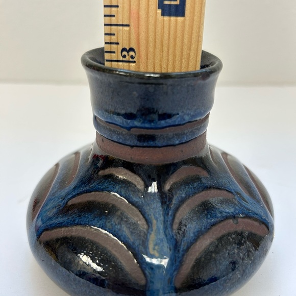 Blue and Brown Studio Pottery Small Vase - Picture 5 of 5